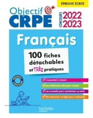 CRPE 2022 et 2023 Mes fiches détachables - Français, épreuve écrite d'admissibilité