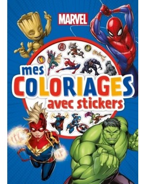 MARVEL - Mes coloriages avec stickers - Disney. Dès 4 ans