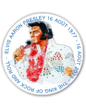 Elvis Aaron Presley 16 Août 1977 - 16 Août 2022
 Diamètre-50 mm Support-Magnétique