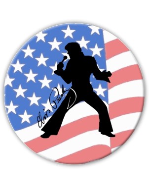 Elvis Presley - Silhouette noire sur drapeau américain