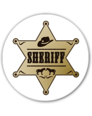 Etoile de sheriff avec chapeau et chevaux