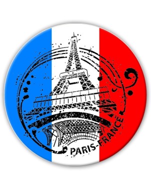 Paris-France sur drapeau français