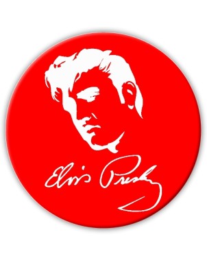 Sticker Elvis Presley sur fond rouge