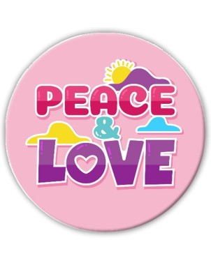 Peace and love sur fond rose